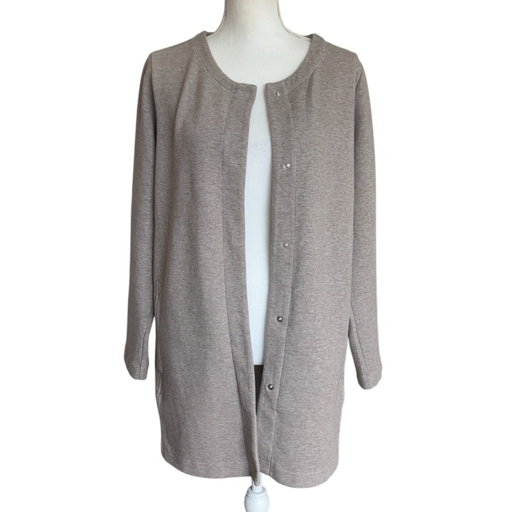 J. Jill Pure Jill cotton blend cardigan jacket snap button | SZ: M